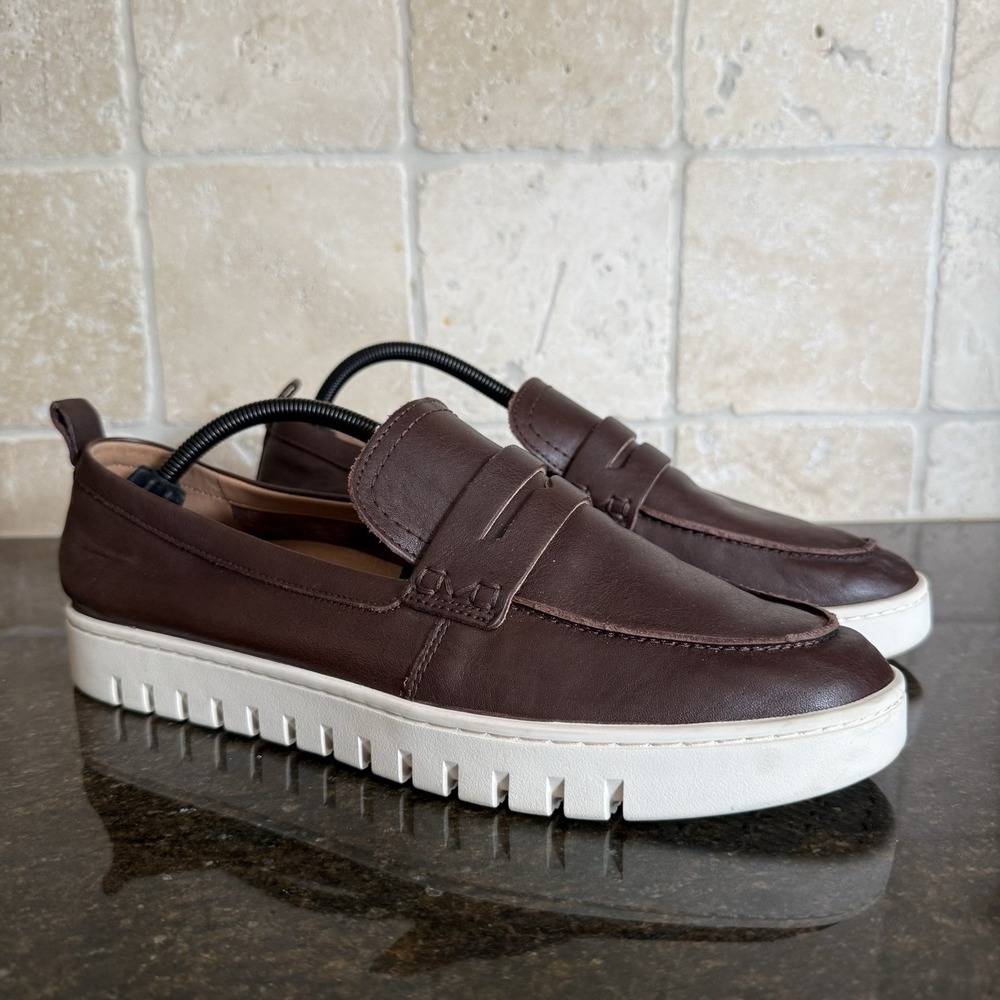 Vionic Uptown Loafer W's 12 Brown Leather Comfort Shoes Arch Support Slip On